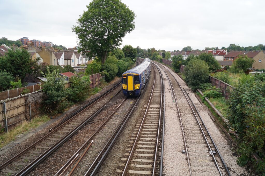 Train driver on railway line