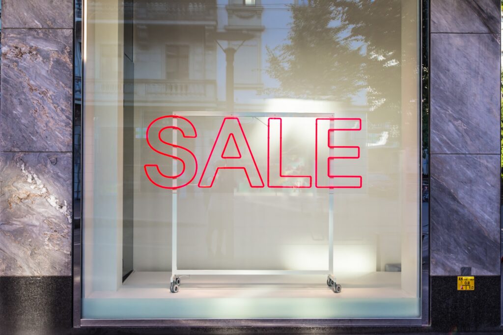 Promotion-price-sign-in-shop-window