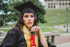 Women graduating form her Degree Apprenticeship